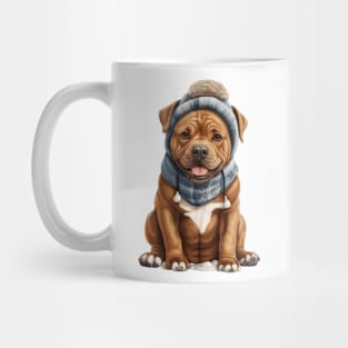 Winter Staffordshire Dog Mug